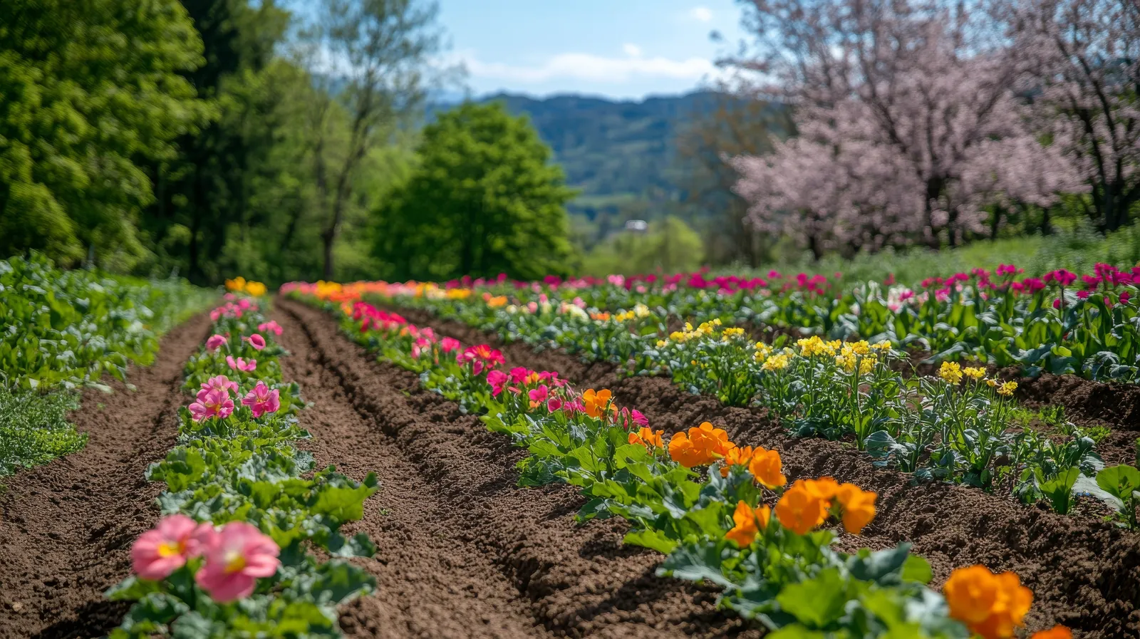 HortiLogistica Africa — vecteezy colorful spring flowers bloom in rows at a countryside farm 73308806